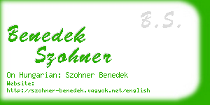 benedek szohner business card